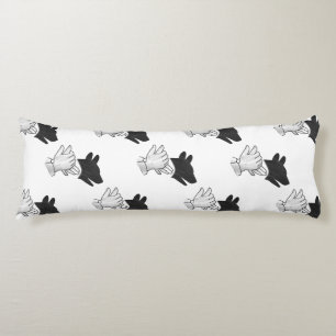 Hand Silhouette Dog Body Pillow