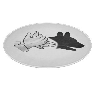 Hand Silhouette Dog Cutting Board