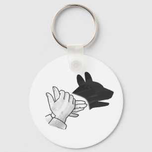 Hand Silhouette Dog Keychain