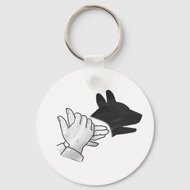 Hand Silhouette Dog Keychain (Front)