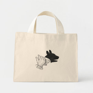 Hand Silhouette Dog Mini Tote Bag