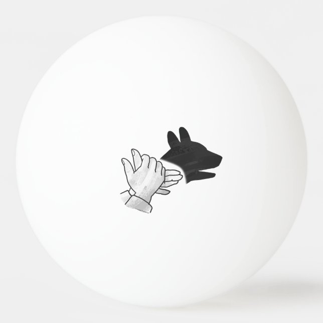 Hand Silhouette Dog Ping Pong Ball (Back)