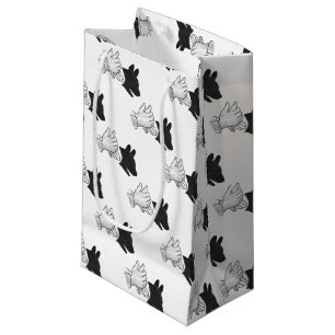 Hand Silhouette Dog Small Gift Bag