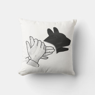 Hand Silhouette Dog Throw Pillow