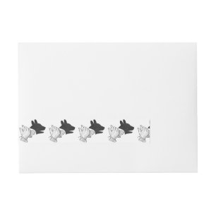 Hand Silhouette Dog Wraparound Address Label
