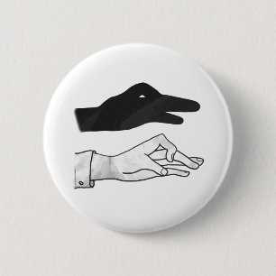 Hand Silhouette Duck 2 Inch Round Button