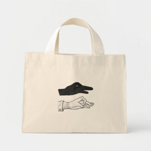Hand Silhouette Duck Mini Tote Bag