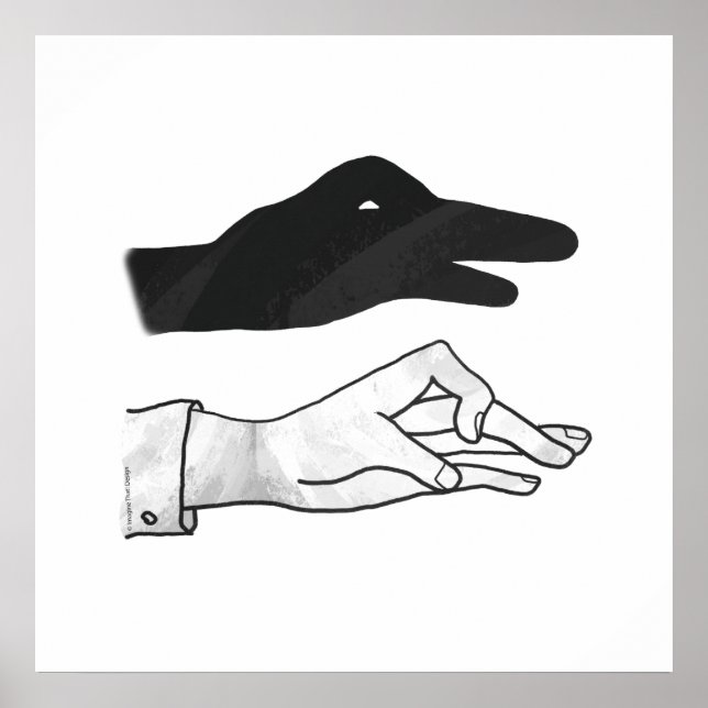 Hand Silhouette Duck Poster (Front)
