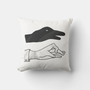 Hand Silhouette Duck Throw Pillow