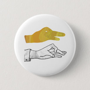 Hand Silhouette Duck Yellow 2 Inch Round Button