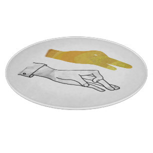 Hand Silhouette Duck Yellow Cutting Board