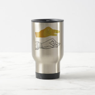 Hand Silhouette Duck Yellow Travel Mug