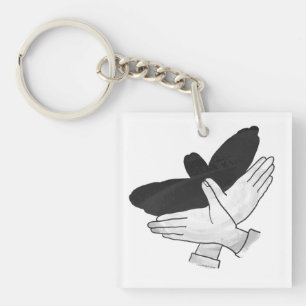 Hand Silhouette Eagle Keychain