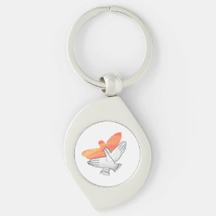 Hand Silhouette Eagle Orange Keychain