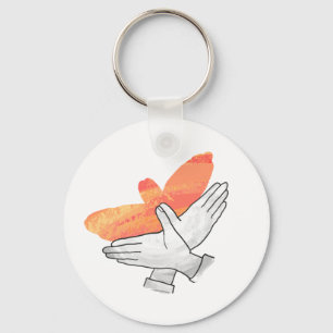 Hand Silhouette Eagle Orange Keychain
