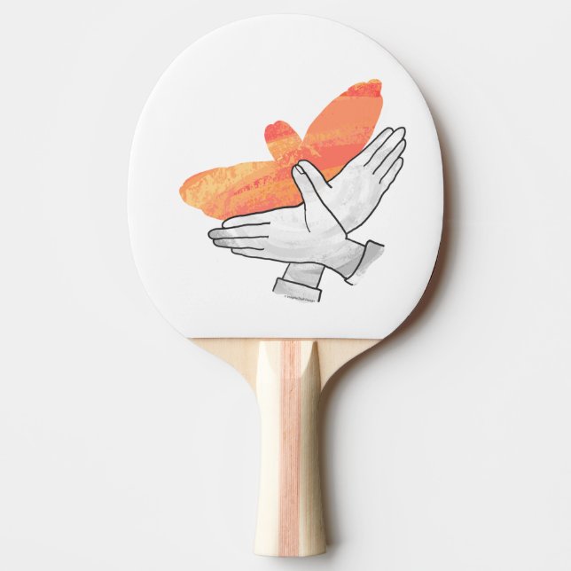 Hand Silhouette Eagle Orange Ping Pong Paddle (Front)