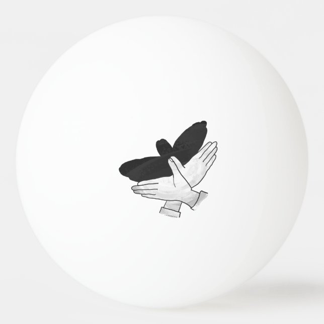 Hand Silhouette Eagle Ping Pong Ball (Back)