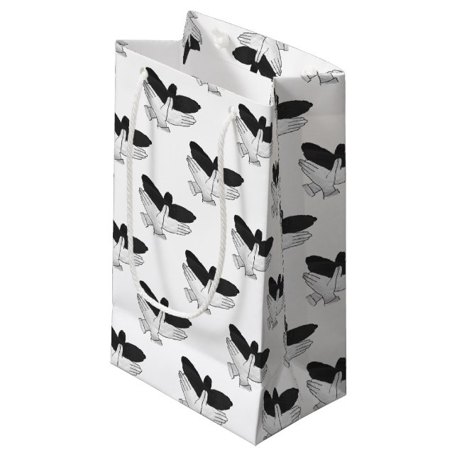 Hand Silhouette Eagle Small Gift Bag (Front Angled)
