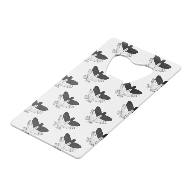 Hand Silhouette Eagle Wallet Bottle Opener (Front Angled)