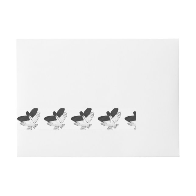 Hand Silhouette Eagle Wraparound Address Label (Front)