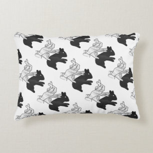Hand Silhouette Rabbit Accent Pillow