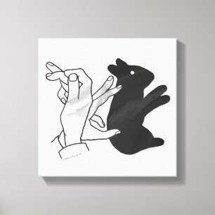 Hand Silhouette Rabbit Canvas Print