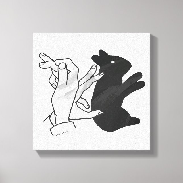 Hand Silhouette Rabbit Canvas Print (Front)