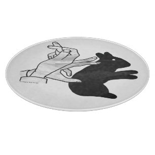 Hand Silhouette Rabbit Cutting Board