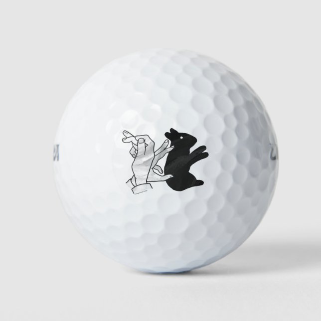 Hand Silhouette Rabbit Golf Balls (Front)