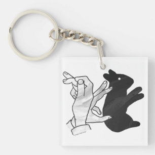 Hand Silhouette Rabbit Keychain