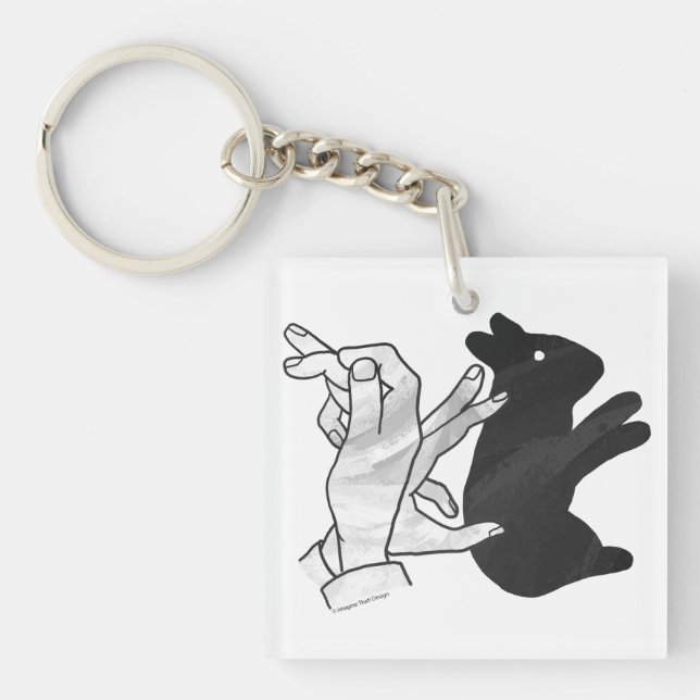 Hand Silhouette Rabbit Keychain (Front)