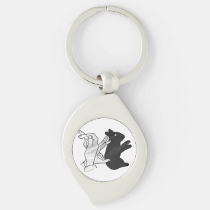 Hand Silhouette Rabbit Keychain