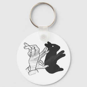 Hand Silhouette Rabbit Keychain