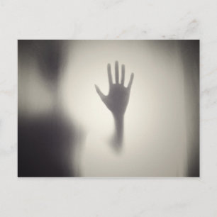 Hand Silhouette Shape Horror Creepy Scary Help Postcard