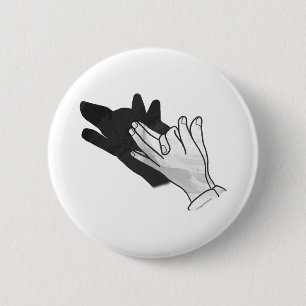 Hand Silhouette Wolf 2 Inch Round Button