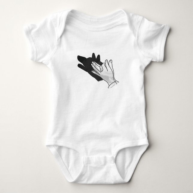 Hand Silhouette Wolf Baby Bodysuit (Front)