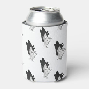 Hand Silhouette Wolf Can Cooler