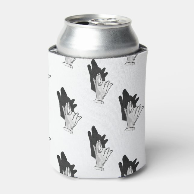Hand Silhouette Wolf Can Cooler (Can Front)