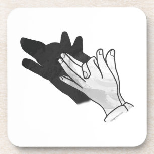 Hand Silhouette Wolf Coaster