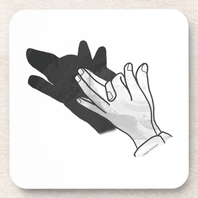 Hand Silhouette Wolf Coaster (Front)