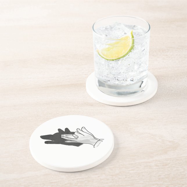 Hand Silhouette Wolf Coaster (Side)