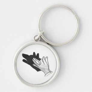 Hand Silhouette Wolf Keychain