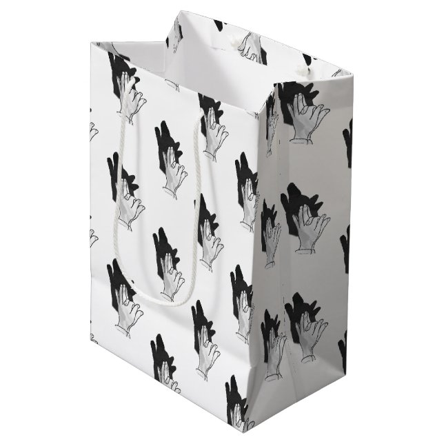 Hand Silhouette Wolf Medium Gift Bag (Front Angled)