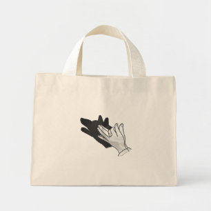 Hand Silhouette Wolf Mini Tote Bag