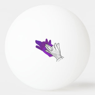 Hand Silhouette Wolf Purple Ping Pong Ball