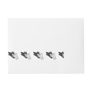 Hand Silhouette Wolf Wraparound Address Label