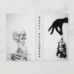 Hand Skeleton Halloween Postcard
