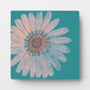 Hand sketched Flower Tabletop Plaque with Easel