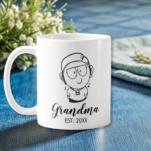 Hand Sketched Grandma  Coffee Mug