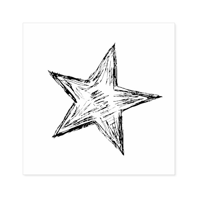 Hand Sketched Pencil Star Stamp (Imprint)